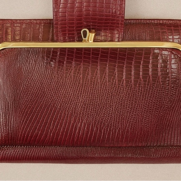 Rolf’s Vintage Pigskin Leather Wallet – Burgundy Lizard-Embossed - Picture 3 of 4